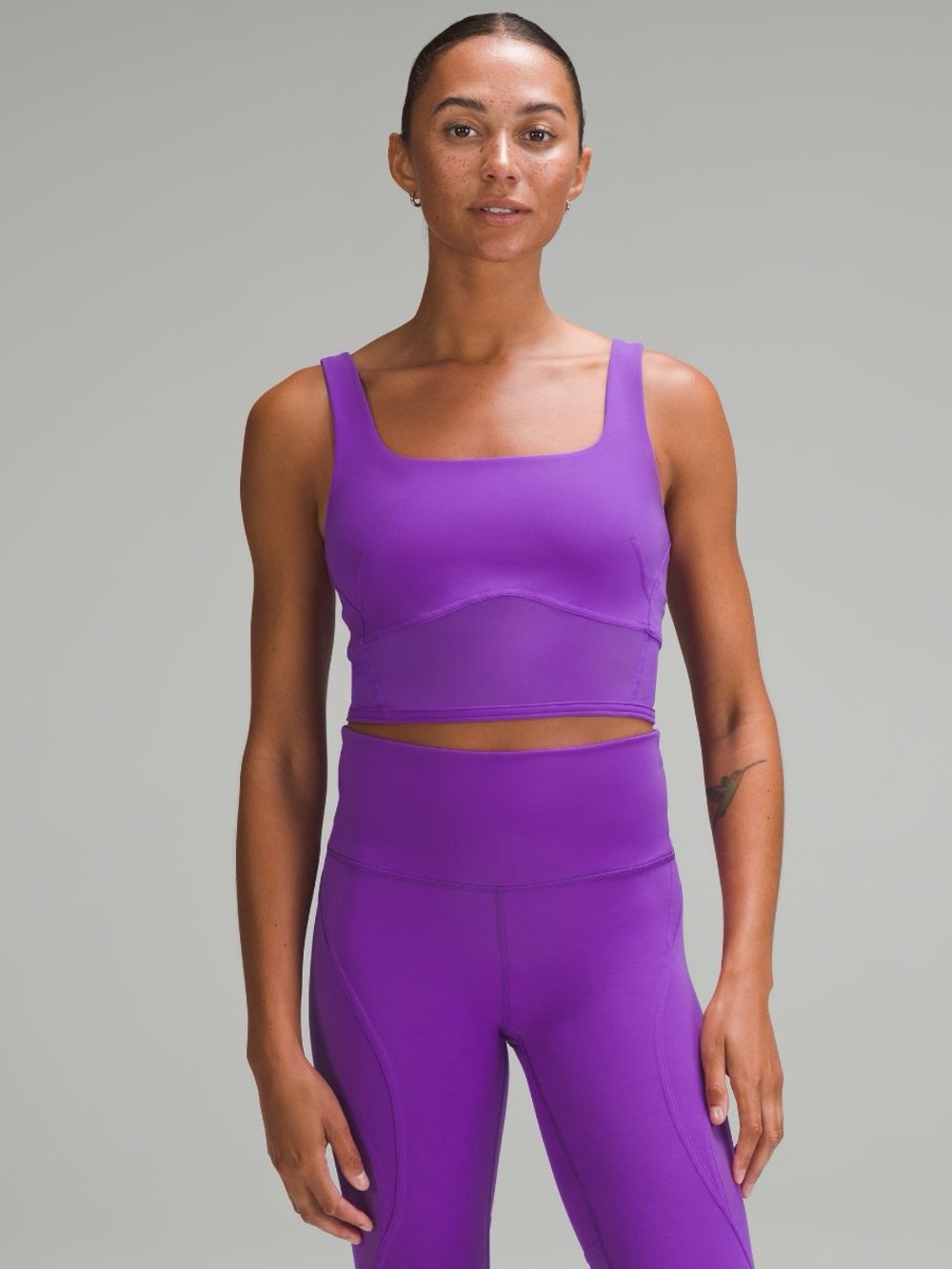 lululemon athletica Purple Cropped Athletic Tank and Short Set - Tank and Shorts